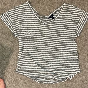 Grey and white striped shirt